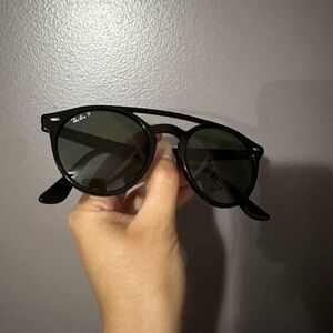 Ray-Ban Black Round Double Bridge Sunglasses